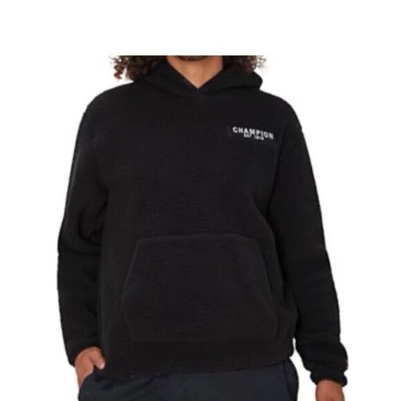Champion Size Xtra Large Black Shearling EST 1919 Hoodie. New With Tags - Picture 1 of 8